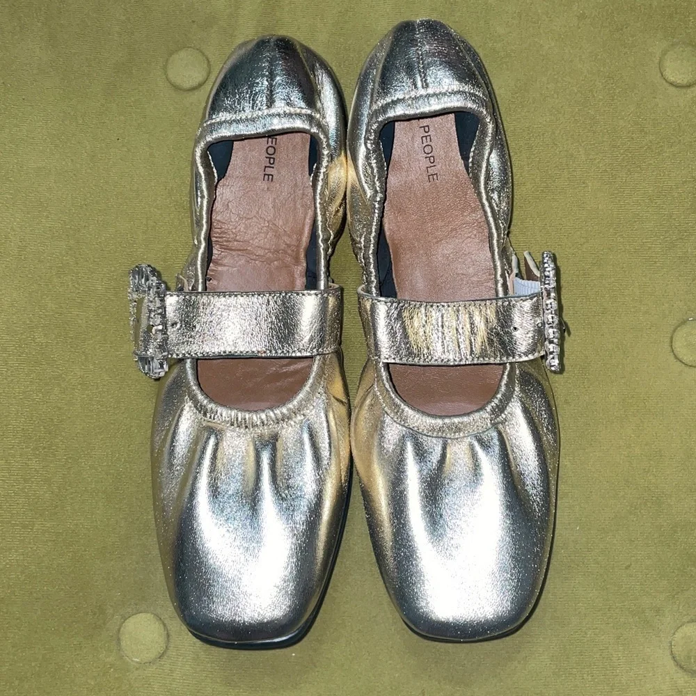 Free People Women's Ursa Gemini Ballet Flat metallic ballet slipper shoes NWT​ - Picture 5 of 9